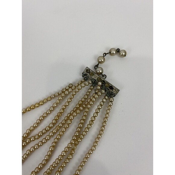 Antique Victorian Layered Pearl Multi Strand Graduated Necklace As Is - Picture 2 of 5